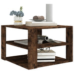 ZNTS Coffee Table Smoked Oak 60x60x40 cm Engineered Wood 826626