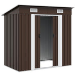 Garden Storage Shed Brown 194x121x181 cm Steel 47027