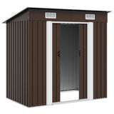 Garden Storage Shed Brown 194x121x181 cm Steel 47027