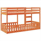Bunk Bed Wax Brown 90x200 cm Solid Wood Pine 3308591