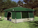 Camping Tent Set Folding 2 pcs Green Taffeta and Fabric 3337175