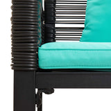 Outdoor Bench Black and Turquoise 117 x 54 x 74.5 cm 42025242