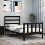 Bed Frame without Mattress Black Small Single Solid Wood Pine 3191870