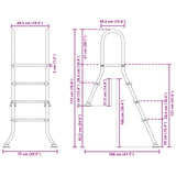Partially in-Ground Pool Ladder 172 x 106 cm 3-Step 42032425