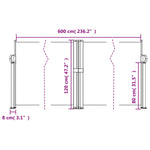 ZNTS Retractable Side Awning Dark Green 120x600 cm 4004605