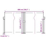 ZNTS Retractable Side Awning Dark Green 120x600 cm 4004605