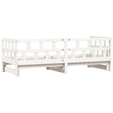 ZNTS Daybed with Trundle without Mattress White 90x190 cm Single Solid Wood 836211