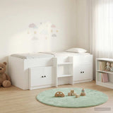 Loft Bed Frame with Cabinet 3 pcs White Engineered Wood 3423374