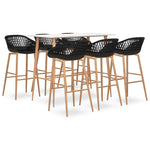 7 Piece Bar Set White and Black 3057448