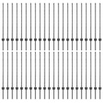 Fence Posts Height Adjustable Manual 88 pcs Grey 140 cm Steel 3335937