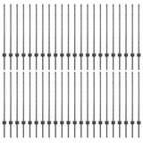 Fence Posts Height Adjustable Manual 88 pcs Grey 140 cm Steel 3335937