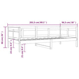 ZNTS Day Bed without Mattress Solid Wood Pine 90x200 cm 820297