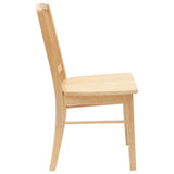 Dining Chairs 2 pcs Natural 50 x 52.5 x 91 cm Solid Rubber Wood 42020450