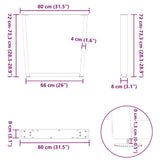 Dining Table Legs V-Shape 3 pcs Anthracite 80x cm Steel 4012666