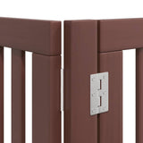 Dog Gate with Door Foldable 10 Panels Brown 800 cm Poplar Wood 3155695