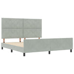 ZNTS Bed Frame in Light Grey - 180x200 cm Velvet 3345023
