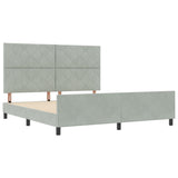 ZNTS Bed Frame in Light Grey - 180x200 cm Velvet 3345023