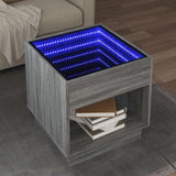 Coffee Table with Infinity LED Grey Sonoma 50x50x50 cm 847656