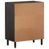 Side Cabinet Black 60x33x75 cm Solid Wood Mango 356821