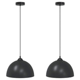 Pendant Lamps 2 pcs Height Adjustable E27 Black 30 cm Metal 4103451