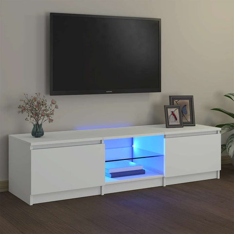 TV Cabinet with LED Lights White 140x40x36 cm 804292