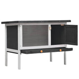 Outdoor Rabbit Hutch 1 Layer Grey Wood 170828