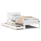 Bed Frame with Drawers without Mattress White 90x200 cm 3301979