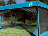 Camping Tent Set Folding 2 pcs Blue Taffeta and Fabric 3337170