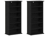 CD Cabinet 2 pcs Black Oak 32 x 17 x 92 cm Engineered Wood 8012749