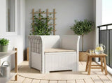 1-Seater Armchair with Cushion Rattan Look PP White 8011862