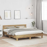Bed Frame Artisan Oak 203 x 185 x 70 cm Engineered Wood 3385626