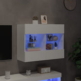TV Wall Cabinet with LED Lights White 78.5x30x60.5 cm 837099