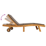 Sun Lounger Brown and Taupe Polyester 42032685
