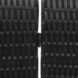 Room Divider Folding Manual Black 146 x 180 cm Poly Rattan 42003668