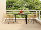 Garden Dining Set Black Steel, Tempered Glass, Polyethylene Medium 3157845