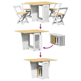 5 Piece Butterfly Dining Set Corona Foldable White Pinewood 3295717