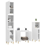 ZNTS 3 Piece Bathroom Furniture Set White Engineered Wood 3185581