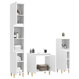 ZNTS 3 Piece Bathroom Furniture Set White Engineered Wood 3185581