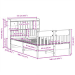ZNTS Bed Frame without Mattress 135x190 cm Solid Wood Pine 3323275