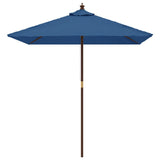 Garden Parasol with Wooden Pole Azure Blue 198x198x231 cm 363190