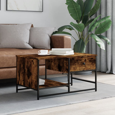 ZNTS Coffee Table Smoked Oak 85.5x51x45 cm Engineered Wood 835341