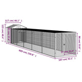 Chicken Cage with Run Anthracite 117x609x123 cm Galvanised Steel 3189070