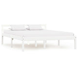 Bed Frame without Mattress White Solid Pine Wood 140x200 cm 283187