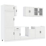 8 Piece Kitchen Cabinet Set Lucca White Engineered Wood 3314801