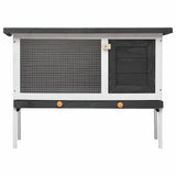 Outdoor Rabbit Hutch 1 Layer Grey Wood 170828