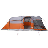 Family Tent Tunnel 8-Person Grey and Orange Waterproof 94787