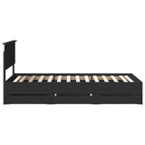 Bed Frame with Drawer Black 100 x 200 cm Engineer Wood 3408013
