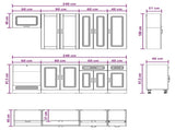 Kitchen Unit KALMAR 8 pcs High Gloss White Engineered Wood 3438197