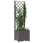 ZNTS Garden Planter with Trellis Brown 40x40x136 cm PP 318259