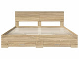 Bed Frame with Drawer Sonoma Oak 140 x 190 cm Engineered Wood 3408256